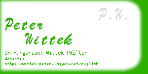 peter wittek business card